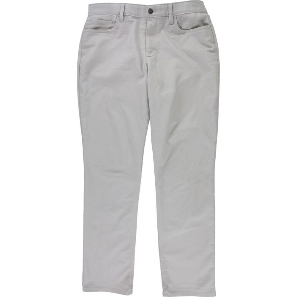 Calvin Klein Womens Solid Straight Leg Slim Casual Pants, Grey, 36, DM
